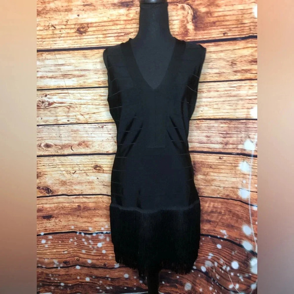 VENUS Black Bandage Fringe dress size 10 - Picture 13 of 14